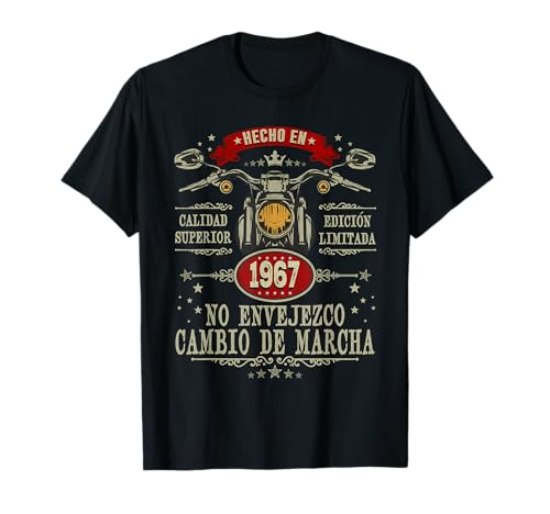 Hecho en 1967 - 58 Años Cumpleaños Moto Biker Hombre Motero Camiseta