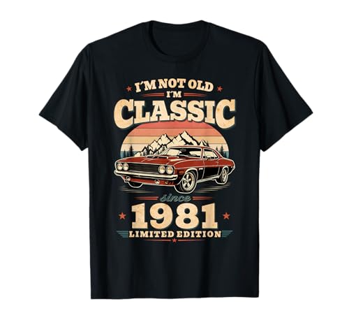 45 Cumpleaños Hombre Regalo Vintage Año 1981 Camiseta