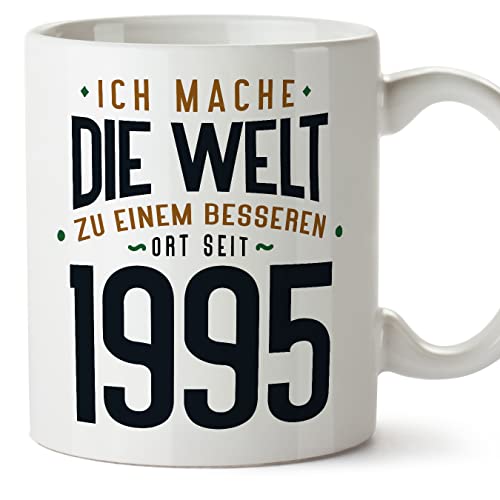 MUGFFINS Tazas 1995 Cumpleaños - En Alemán - Ich Mache Die Welt zu Einem Besseren - 11 oz / 330 ml...