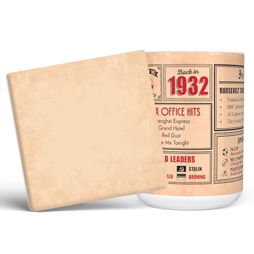 Mug Monster - Regalo de cumpleaños 91 – Taza de regreso en 1932 en este año, regalo para hombres...