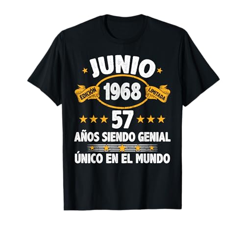 Junio 1968 57 Años Hombre Cumpleaños Regalo Junio 1968 Camiseta