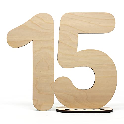 Libro de visitas de madera con número 15, idea de regalo, tarjeta de felicitación para escribir,...