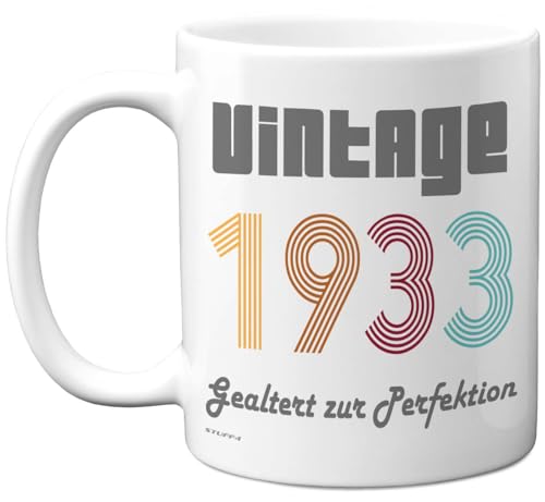 Taza de cerámica de 325 ml, apta para lavavajillas, diseño vintage de 1933