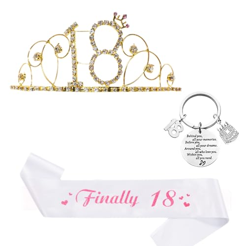 Silver Coronas de Cristal y ‘40 & Fabulous’ Faja, 40 Cumpleaños llavero El Mejor Regalo para La...