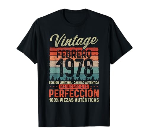 Febrero 1978 Vintage Regalo 48 Años Cumpleaños Hombre Camiseta