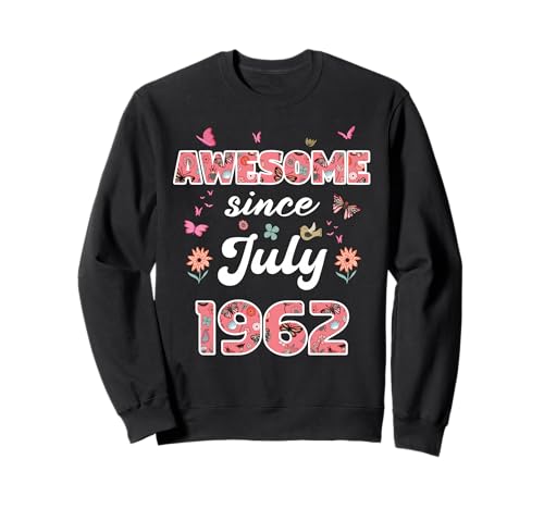 Impresionante Desde Julio 1962 Flores 1962 Julio Cumpleaños Sudadera