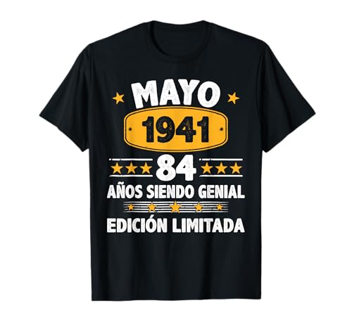 Mayo 1941 84 Años Hombre Cumpleaños Regalo Mayo 1941 Camiseta