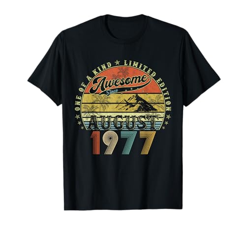 Regalos de cumpleaños de 48 años para hombres de agosto de 1977 48 cumpleaños Camiseta