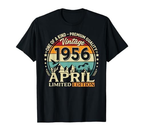 70 cumpleaños Hombre Mujer Regalo Abril 1956 Camiseta