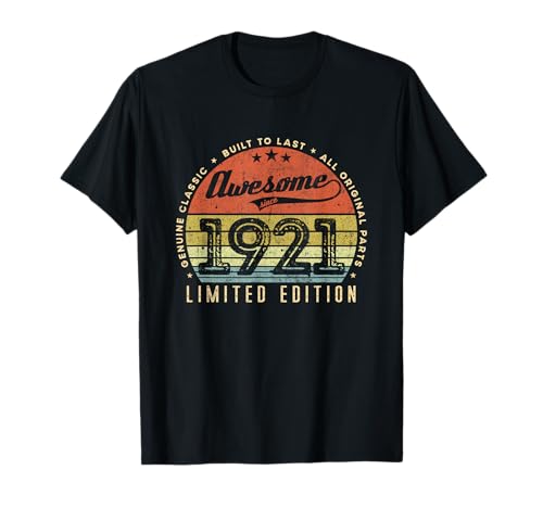 Vintage Limited Edition 1921 - Classic Nacido en 1921 Cumpleaños Camiseta