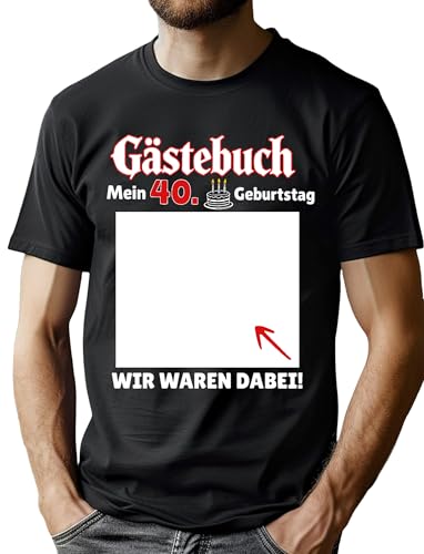VVNTY Camiseta de 40 cumpleaños para hombre, libro de visitas Mi 40, camiseta divertida regalo...