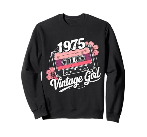 51 años mujer vintage 1975 cumpleaños 51 retro mujer 1975 Sudadera