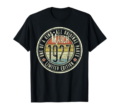 98 Cumpleaños Vintage Marzo 1927 Retro Edición Limitada Camiseta