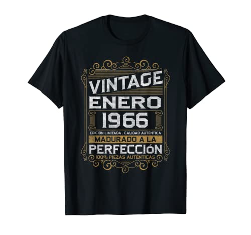 Enero 1966 Vintage Regalo 57 Años Cumpleaños Hombre Camiseta