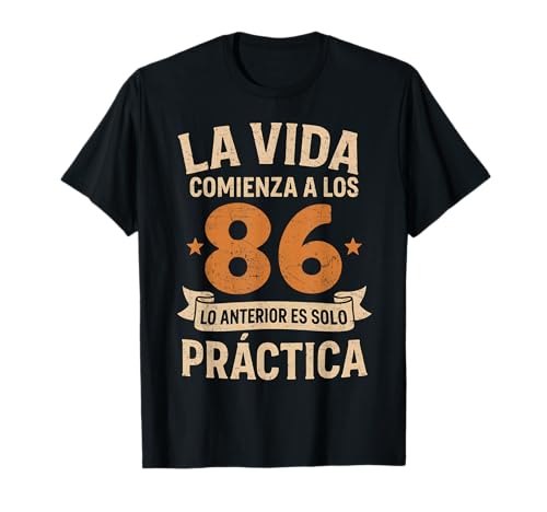 Cumpleaños 86 Años Divertido La Vida Comienza A Los 86 Camiseta
