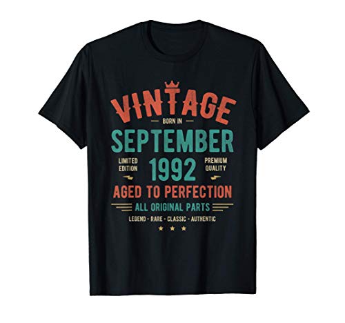 Vintage Clasico septiembre 1992 Camiseta - Nacido en 1992 Camiseta