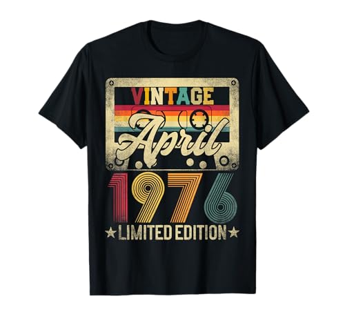 Abril 1976 46 Cumpleaños 46 Años Retro Edición Limitada Camiseta
