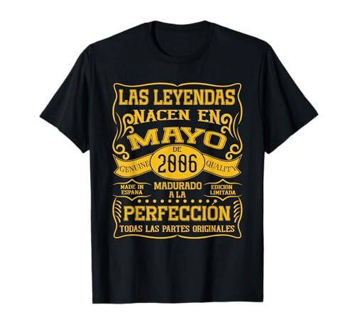 20 años Cumpleaños Las Leyendas Nacen en Mayo de 2006 Camiseta