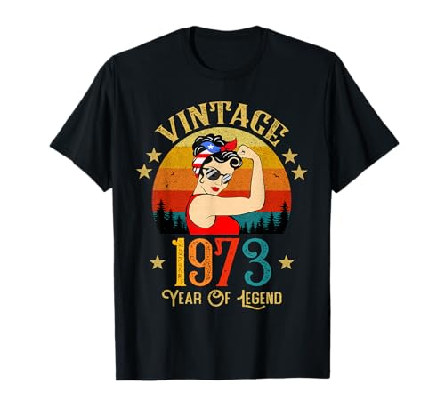 Regalo de cumpleaños número 53 de 53 años para mujer, retro, vintage, 1973 Camiseta