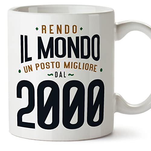 MUGFFINS Tazas 2000 Cumpleaños - En Italiano - Rendo il Mondo un Posto Migliore - 11 oz / 330 ml -...