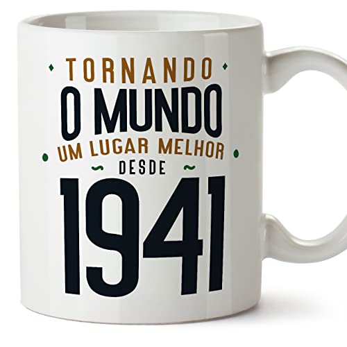 MUGFFINS Tazas 1941 Cumpleaños - En Portugués - Tornando o Mundo um Lugar Melhor - 11 oz / 330 ml...
