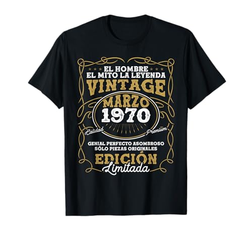 Marzo 1970 Vintage - 55 Años Regalo Cumpleaños Hombre Camiseta