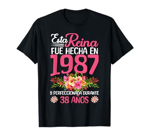 38 Años Regalo de Cumpleaños Mujer Hecha En 1987 38 Años Camiseta