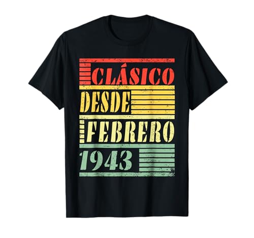 82 Cumpleaños Hombre 82 años Hecho En 1943 Febrero Camiseta