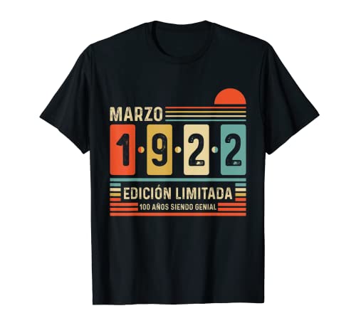 100 Años Marzo 1922 Leyenda Regalo 100 Cumpleaños Camiseta