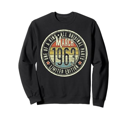 62 Cumpleaños Vintage Marzo 1963 Retro Edición Limitada Sudadera