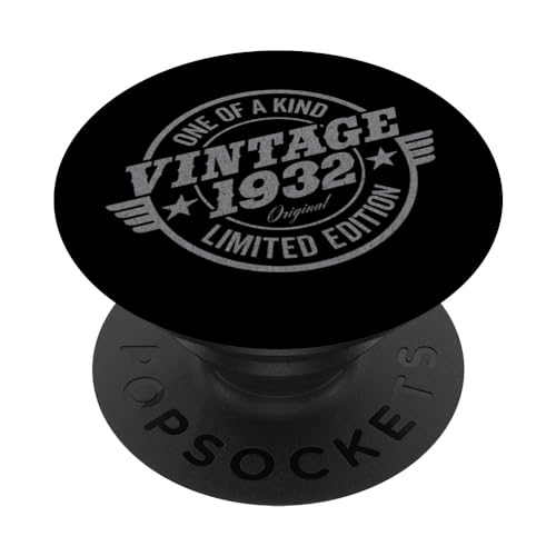 92 Años: Coche Clásico Vintage 1932 92 Cumpleaños PopSockets PopGrip Intercambiable