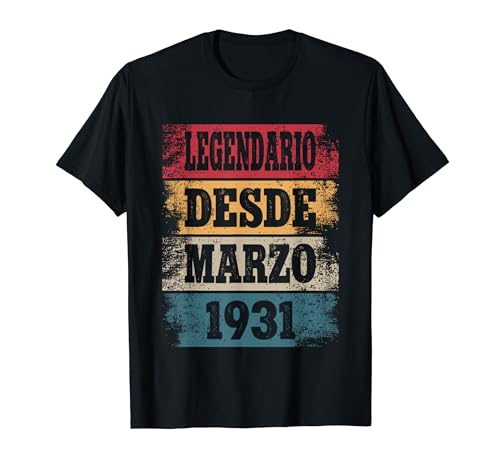 Legendario Desde Marzo 1931 - Cumpleaños 93 Años Camiseta