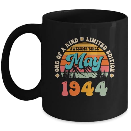 Taza De Té 81St Years Old Awesome Since May 1944 81St Birthday Taza De Cerámica Premium Tazas...