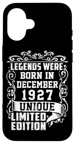 Carcasa para iPhone 16 Cumpleaños Diciembre 1927 Edición Limitada Regalo Vintage