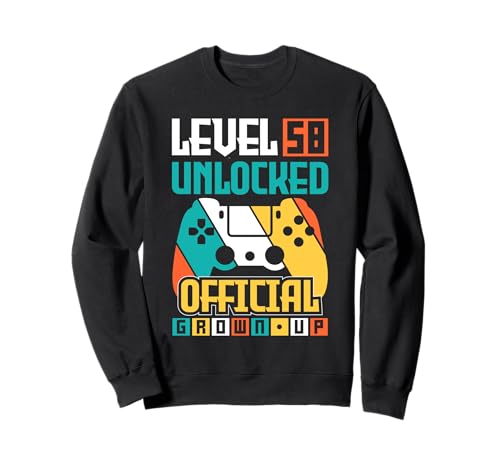 Vintage 58 cumpleaños gamer 58 años regalos 58 cumpleaños Sudadera