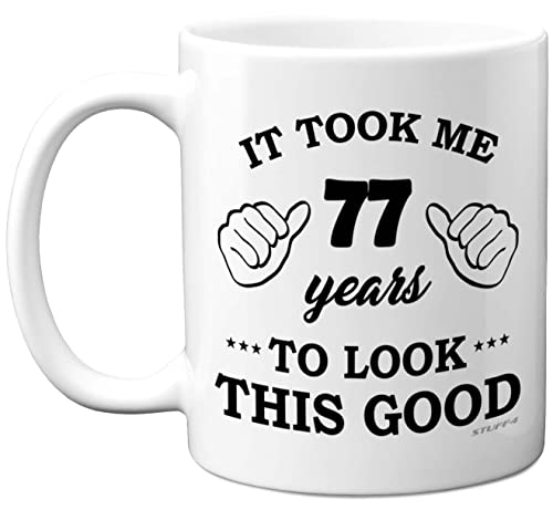 - Regalo cumpleaños hombres mujeres, taza cumpleaños niños 77 años, me llevó 77 años lucir...
