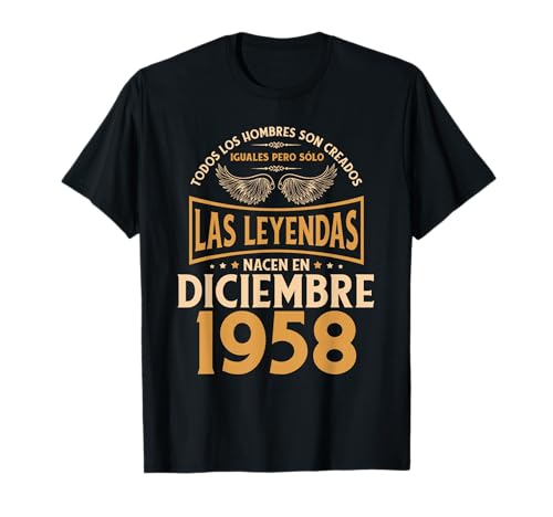 Cumpleaños Hombre Regalos Las Leyendas Diciembre 1958 Camiseta