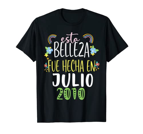 Hecha En julio 2010 Mujer Regalo 12 años Cumpleaños Camiseta