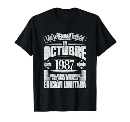 Las Leyendas Nacen en Octubre de 1987-39 Años Cumpleaños Camiseta