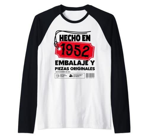 Hombre Cumplir 70 años Septiembre Hecho 1952 Cumpleaños Hombre Camiseta Manga Raglan