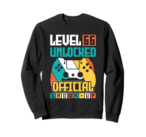 Vintage 66 cumpleaños gamer 66 años regalos 66 cumpleaños Sudadera