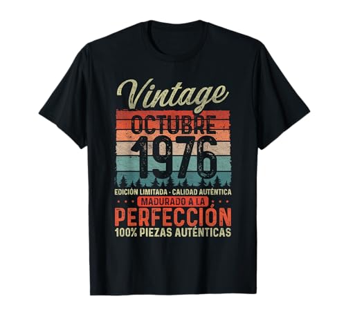 Octubre 1976 Vintage Regalo 49 Años Cumpleaños Hombre Camiseta