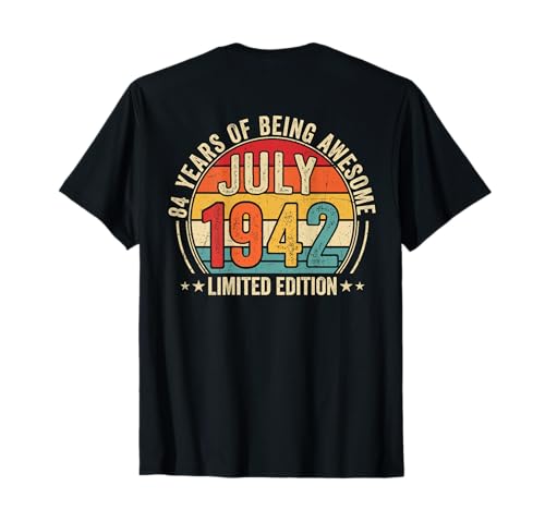 En la Parte Posterior: Impresionante Desde Julio de 1942, Vintage, Retro, 84 cumpleaños Camiseta