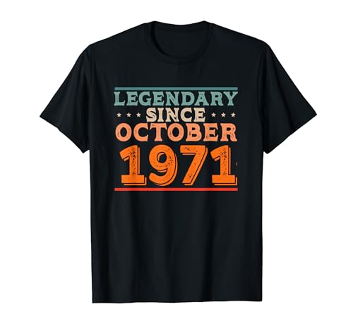 Legendario desde octubre de 1971 Retro Vintage Fiesta de cumpleaños Camiseta