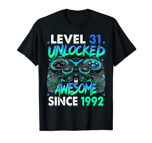 Nivel 31 desbloqueado impresionante desde 1992 juego de 31 cumpleaños Camiseta