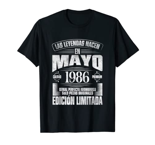 Las Leyendas nacen en Mayo de 1986 - 37 Años Cumpleaños Camiseta