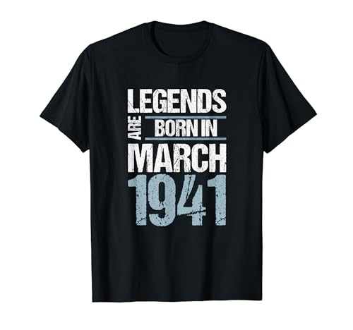 Las leyendas nacieron en marzo de 1941 Cumpleaños Camiseta