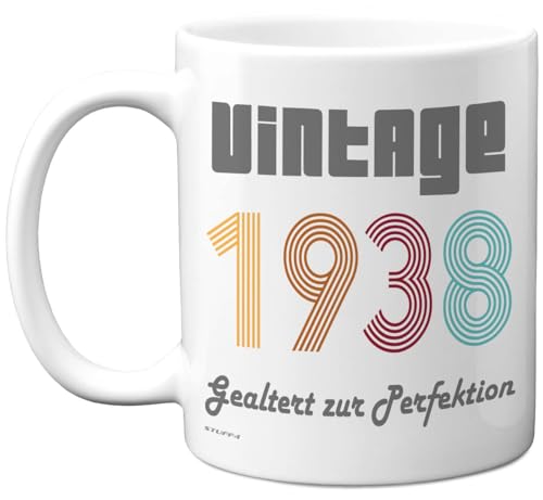 Taza de cerámica de 325 ml, apta para lavavajillas, diseño vintage de 1938