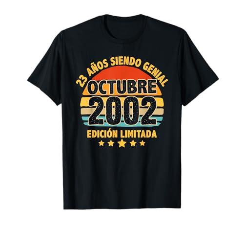 Octubre 2002 23 Años Hombre Cumpleaños Regalo Octubre 2002 Camiseta