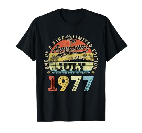 49 Edición Limitada 1977 Único Julio 49 Cumpleaños Camiseta